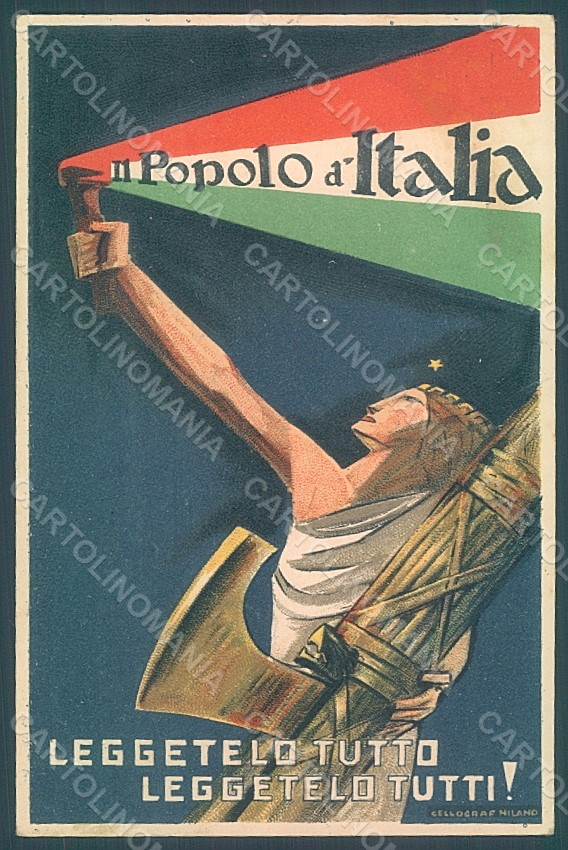 Artist Sironi Futurism Fascismo Adv. Popolo Italia CORNER CREASES pc HR2362