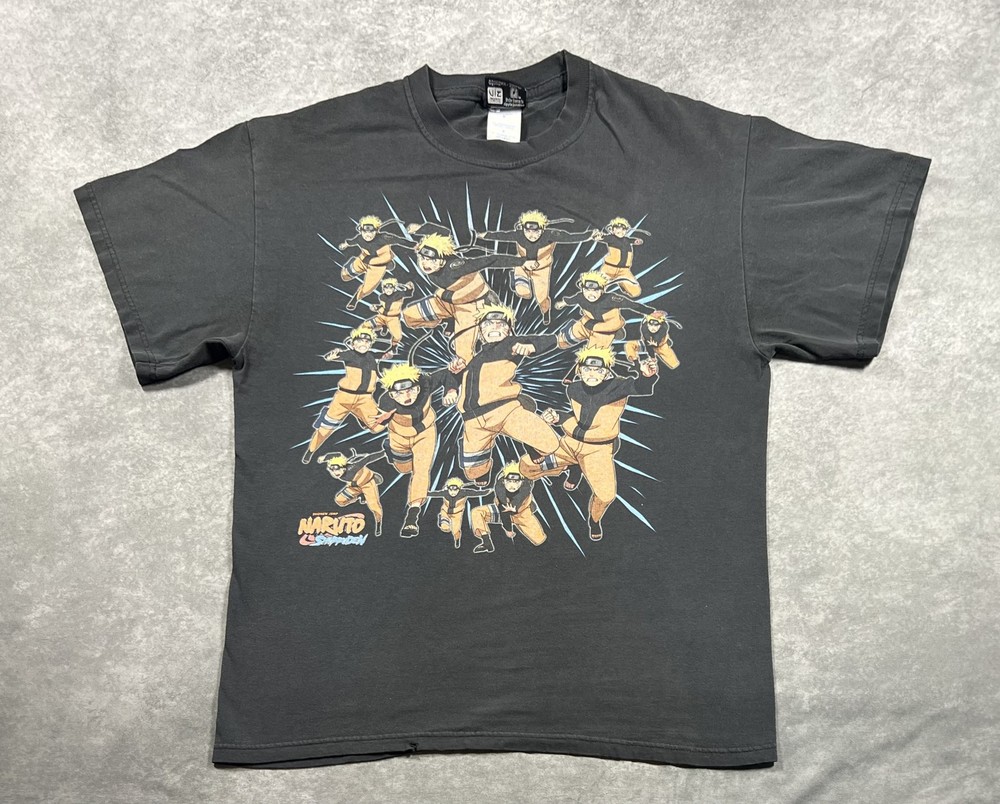 Vintage Naruto Shippuden Shadow Clone T-Shirt Size M Anime 00s