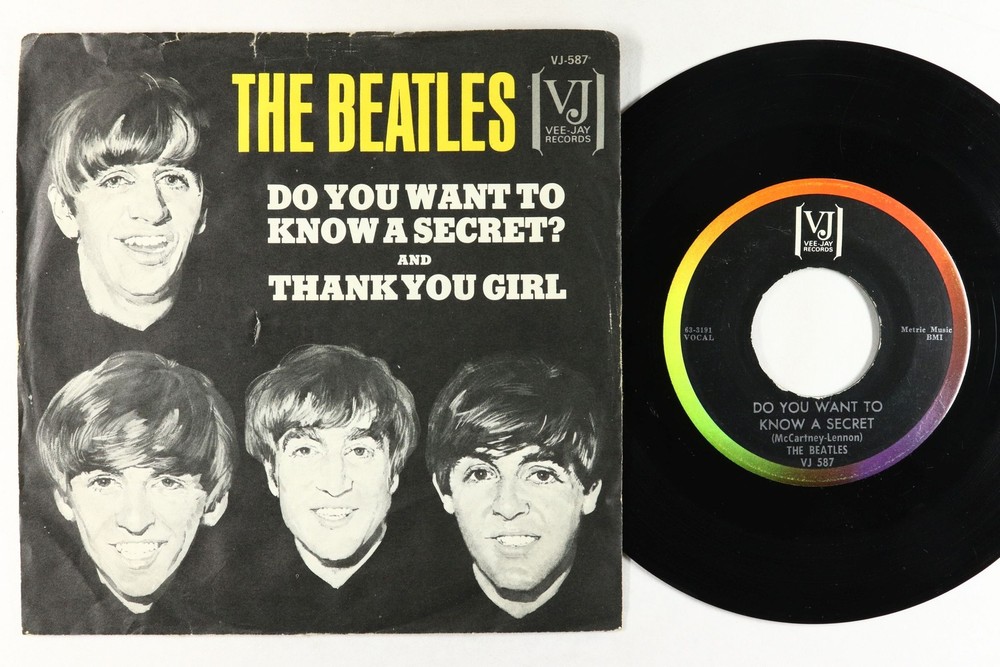 Beatles Picture Sleeve 45 - Do You Want To Know A Secret - Vee-Jay VG+