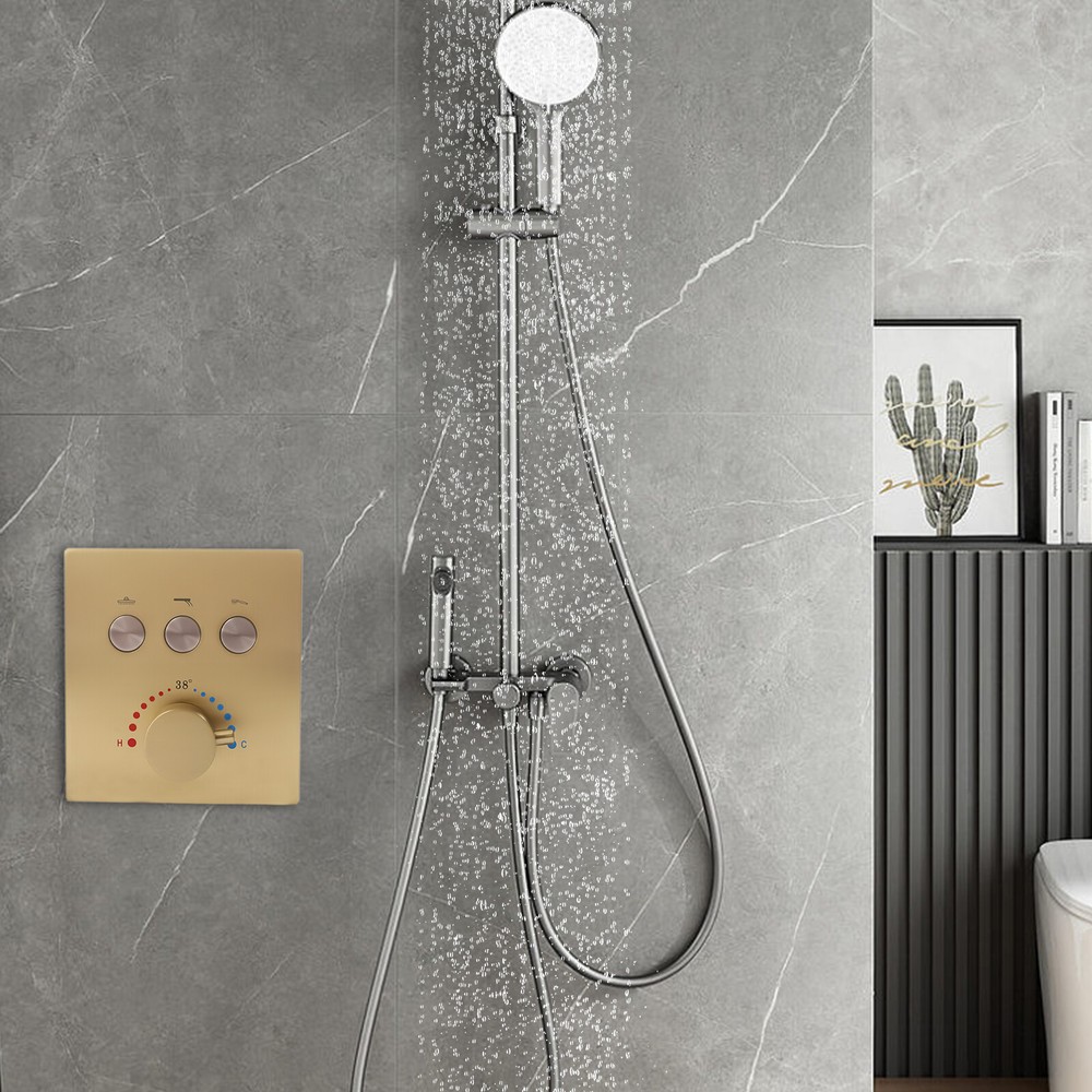 3 Way Function Concealed Thermostatic Shower Diverter Valve For G1/2