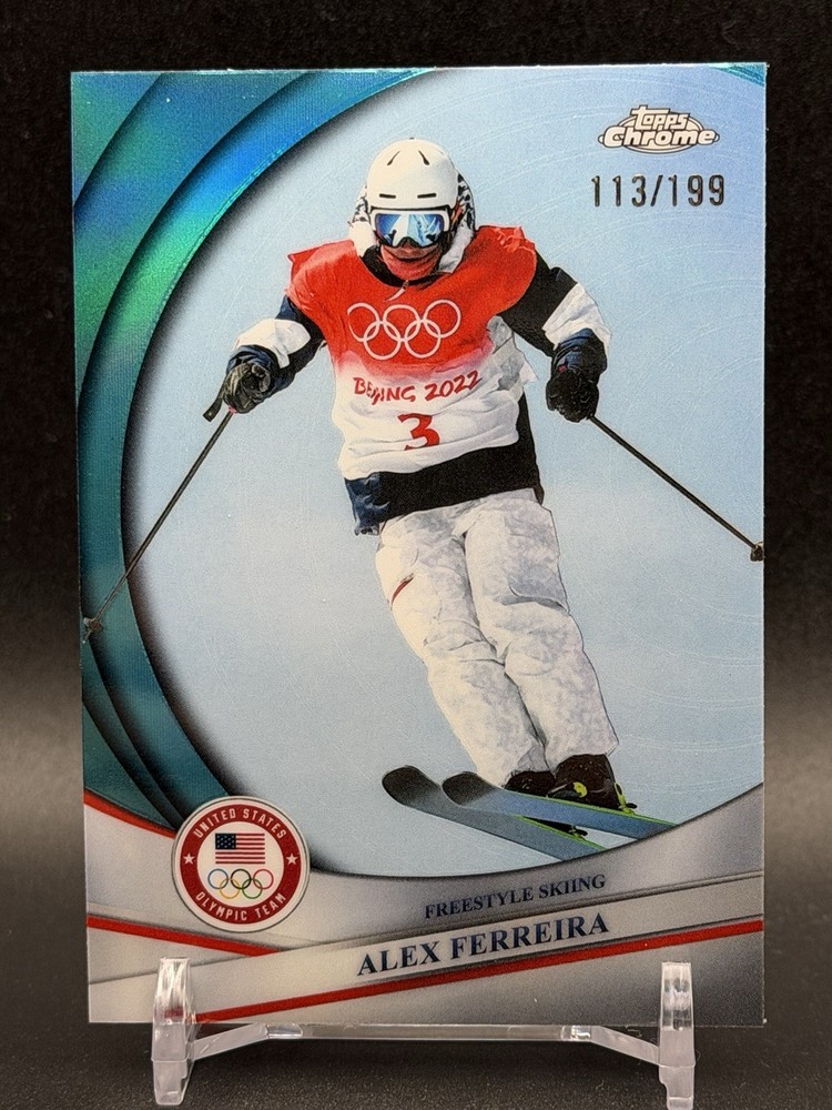 2026 Topps Chrome US Winter Olympics Alex Ferreira Aqua Refractor #/199