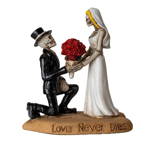 Til Death Do Us Part Skeleton Couple Figurine Love Never Dies Wedding 4.8