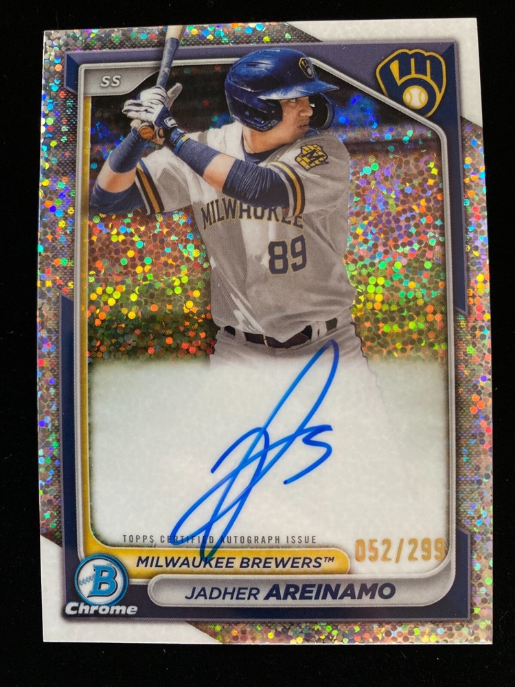 2024 Bowman Chrome JADHER AREINAMO 1st Rookie SPECKLE REFRACTOR AUTO #/299 RC SP