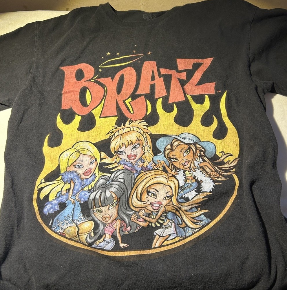Bratz Men's Black Cotton Graphic Print Crew Neck Short Sleeve T-Shirt Medium