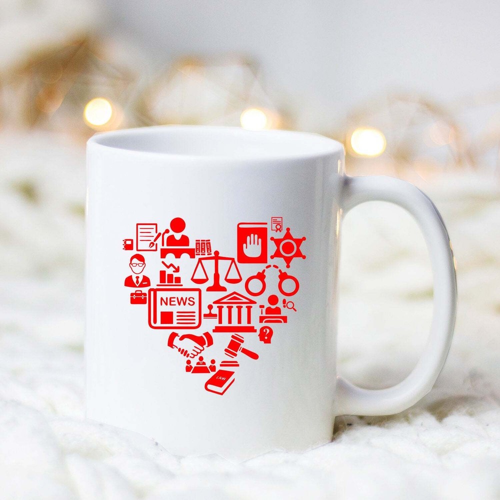 Lawyer Love Red Law School Mug Gift for Law Students & Grads