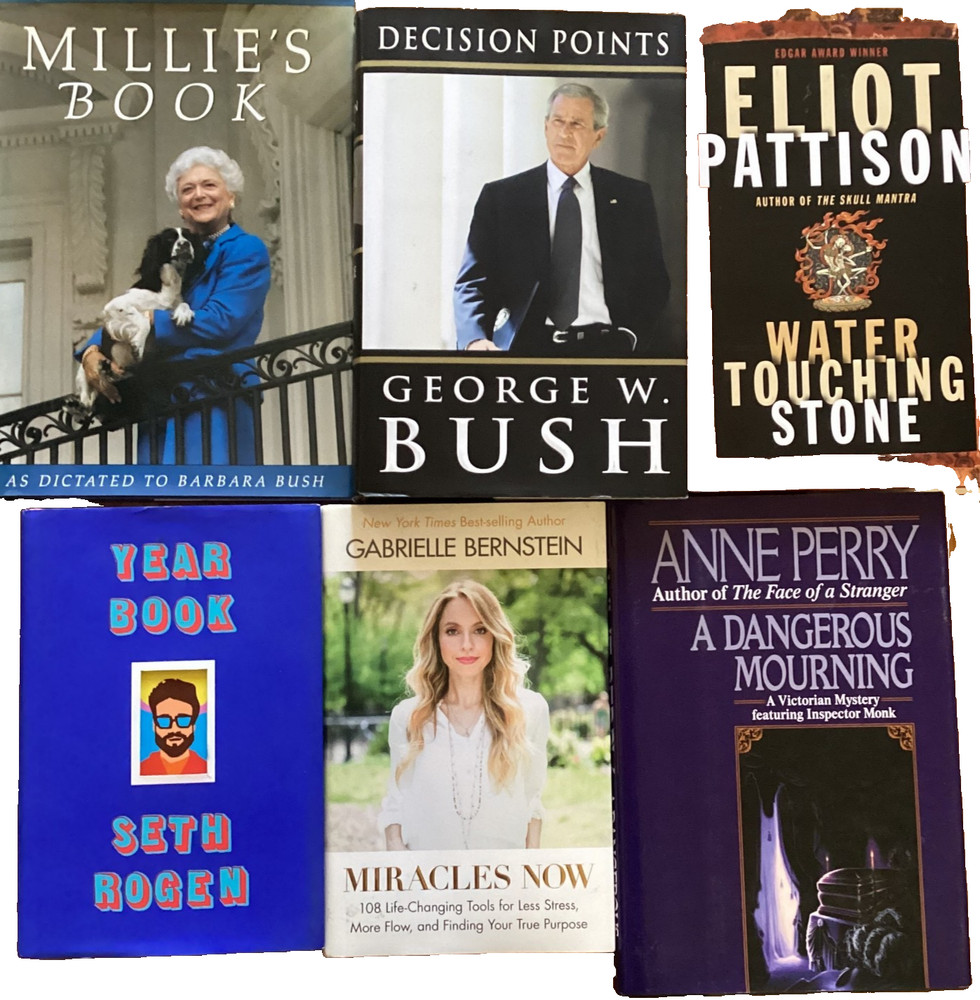 Lot Of 6 Autographed Books: George W + Barbara Bush Seth Rogan Anne Perry & More