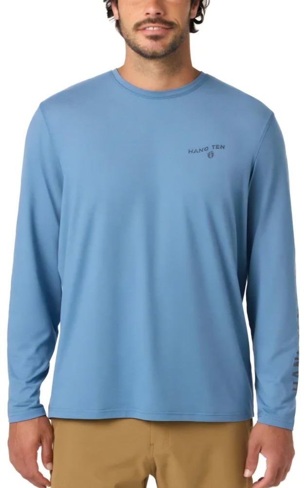 Hang Ten Men's Long Sleeve Sun Tee Blue Large