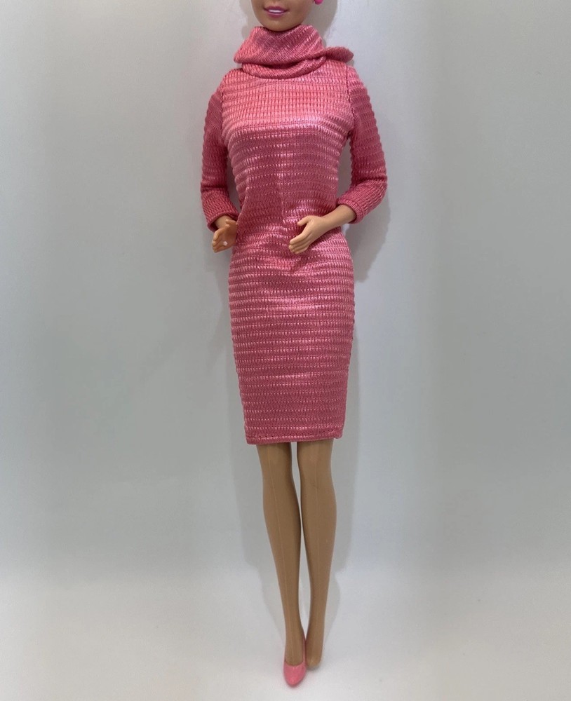 1985 Barbie B Active Fashions 2184 Pink Ribbed Dress 1 Shoe Vintage Mattel
