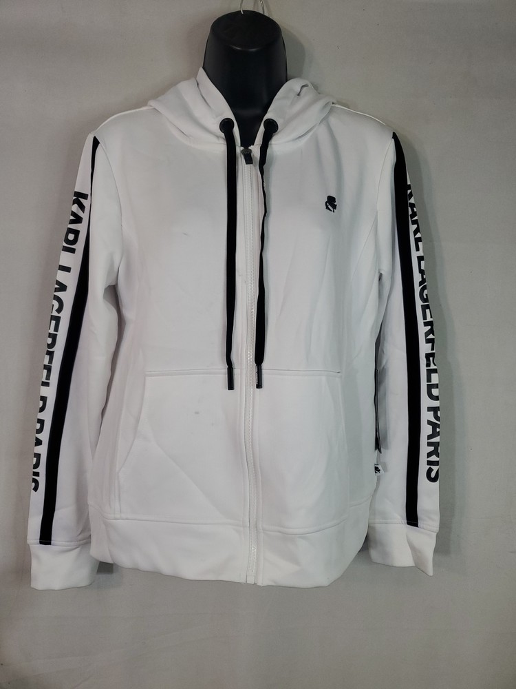 Karl Lagerfeld Paris Women's Full Zip Hoodie Size Small Pockets (Read)