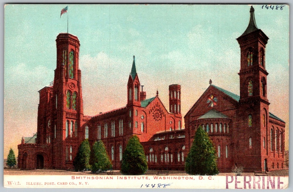 Antique Postcard Smithsonian Institution Castle Washington, DC 1910s
