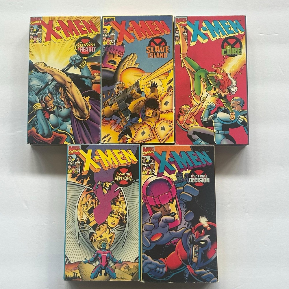 Vintage 90s Marvel X-Men Animated Series VHS Lot (5 Tapes)
