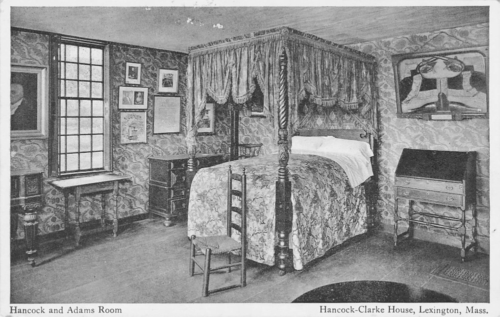 1940s Hancock and Adams Room, Hancock-Clarke House, Lexington MA Postcard