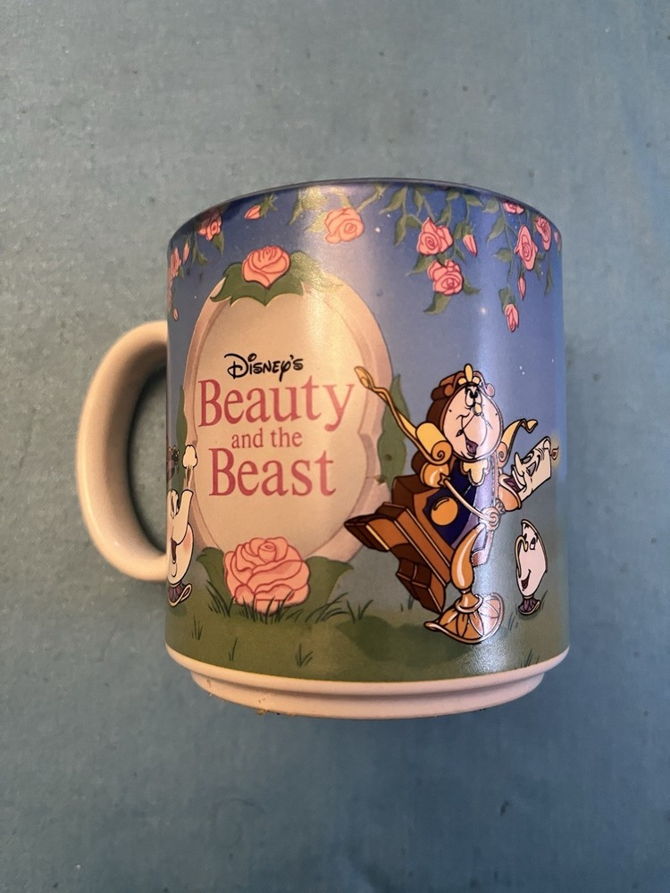 Vintage Walt Disney Classic BEAUTY AND THE BEAST Belle Coffee Mug Japan