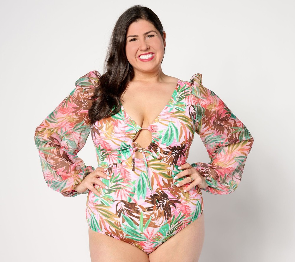 Kim Gravel x Swimsuits For All Women's Plus Sz Swimsuit 18 Multi-colored A629533