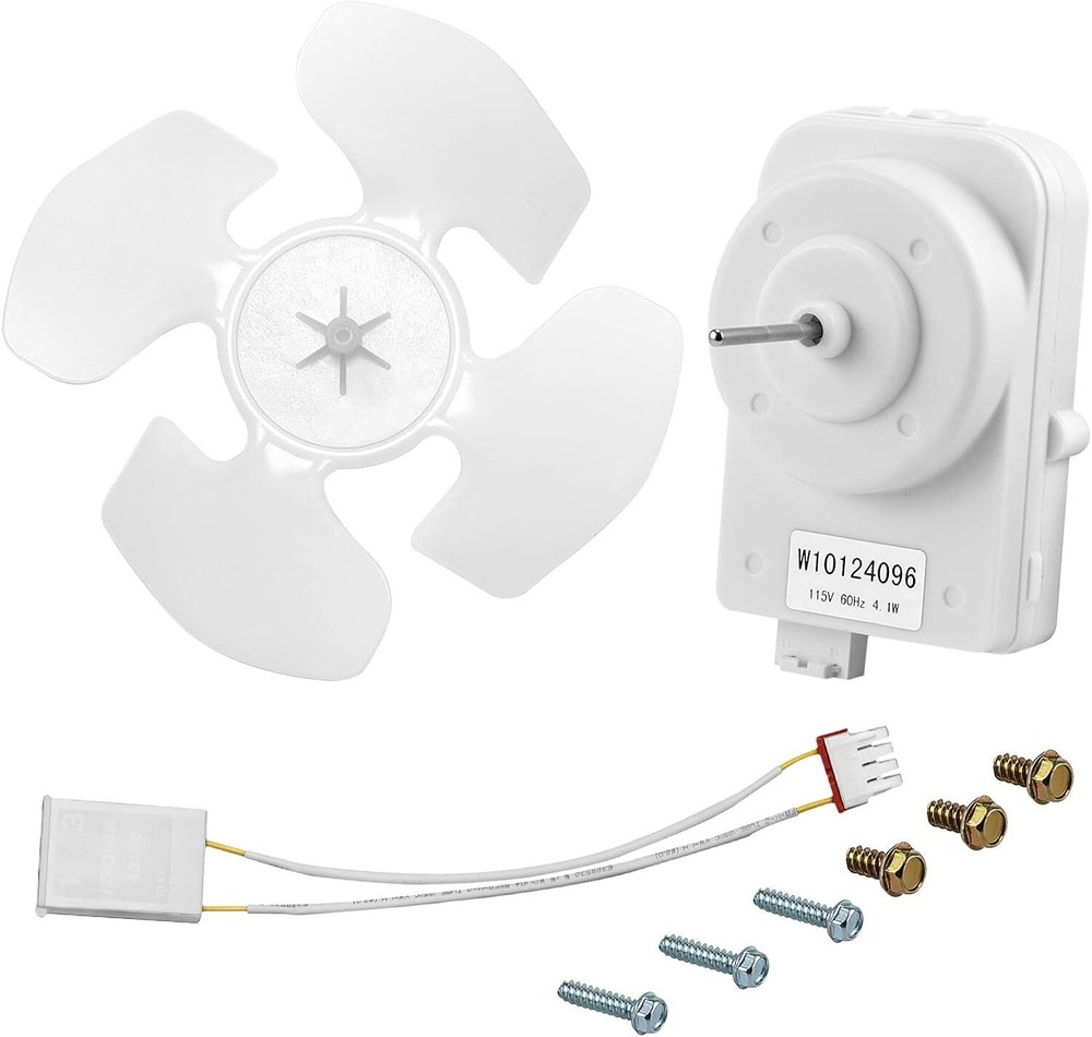 W10124096 Condenser Fan Motor Kit Compatible with Whirl-Pool Kitche-Naid Refrige