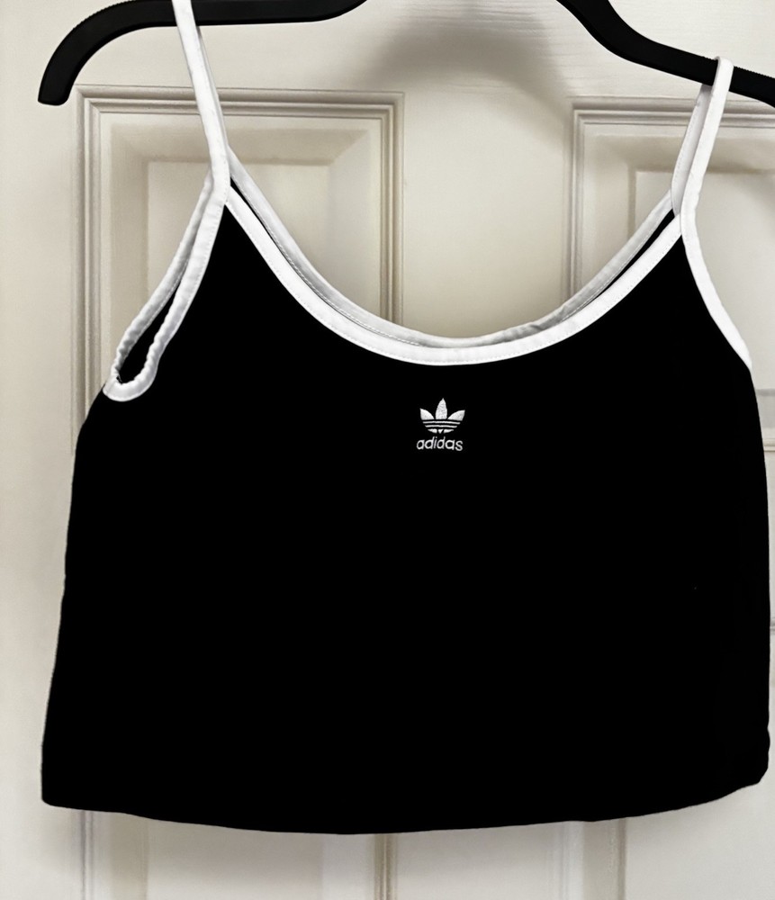 Adidas  Black Cropped Top Women’s Size M Sport/casual