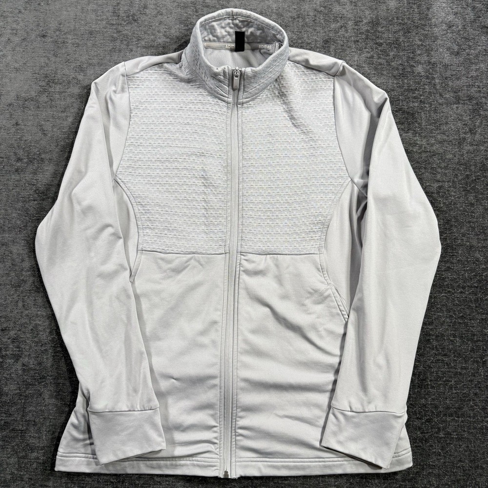 Adidas Golf Layer Jacket Women's Size Large Gray  Textured Athletic Full-Zip