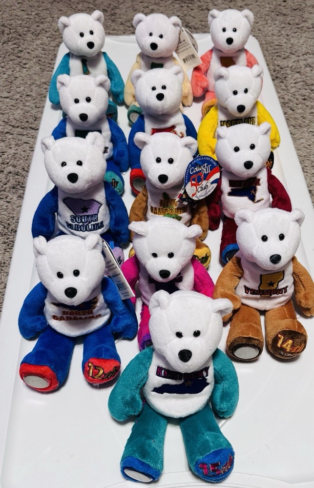 Vintage Limited Treasures Coin Bears, Set of 13, Year 2001