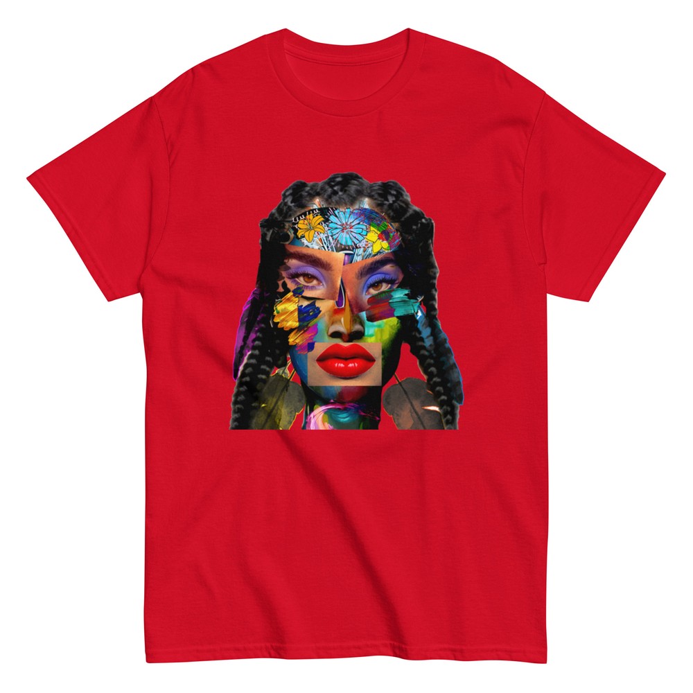 Cosmic Goddess Warrior Graphic Art T-Shirt (Unisex) - Abstract Art Apparel Tee-image