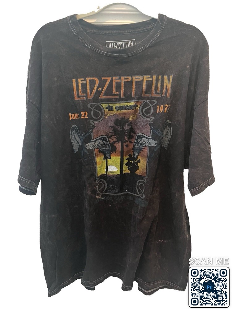 Led Zeppelin T Shirt Men Size 1X/2X Black Inglewood California Concert June 1977