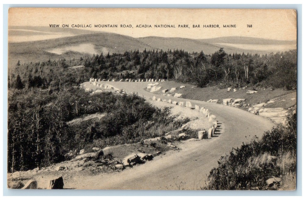 c1910 View on Cadillac Mountain Road Acadia National Park Bar Harbor ME Postcard-image
