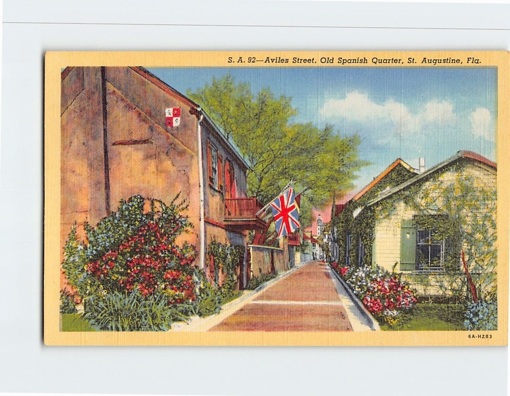 Postcard Aviles Street Old Spanish Quarter St. Augustine Florida USA