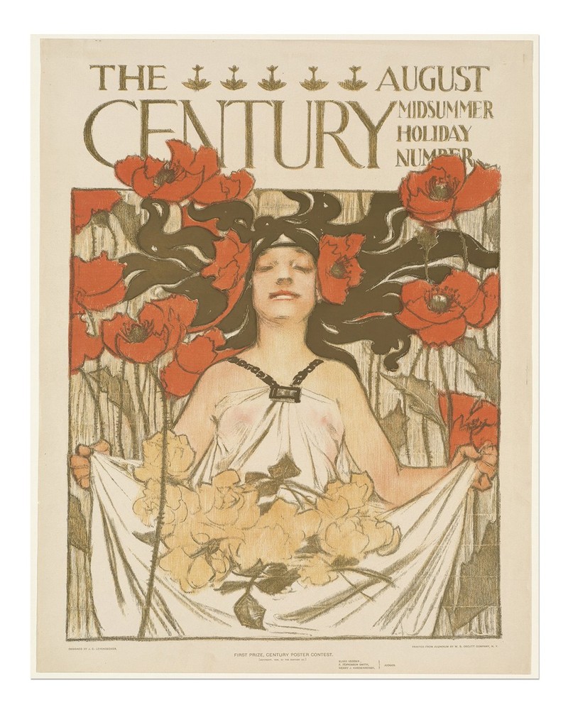 Vintage Art Nouveau Wall Art Poster - Elegant Floral Design Home Decor