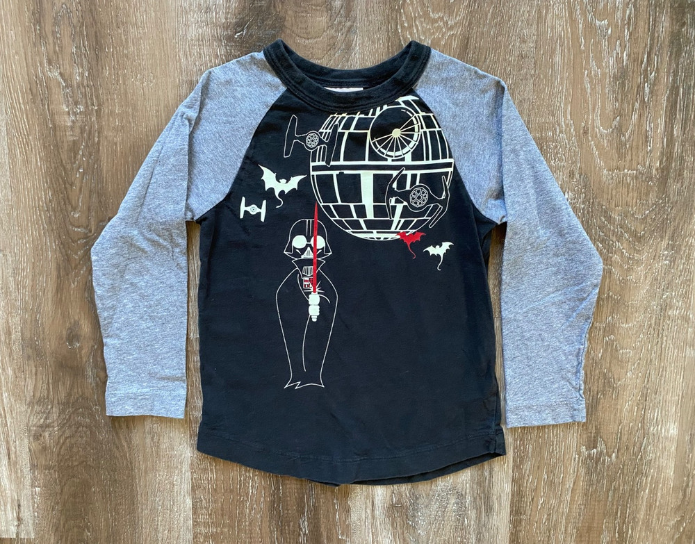 HANNA ANDERSSON Star Wars Darth Vader Raglan Sleeve Shirt~Boy's Size 5~110
