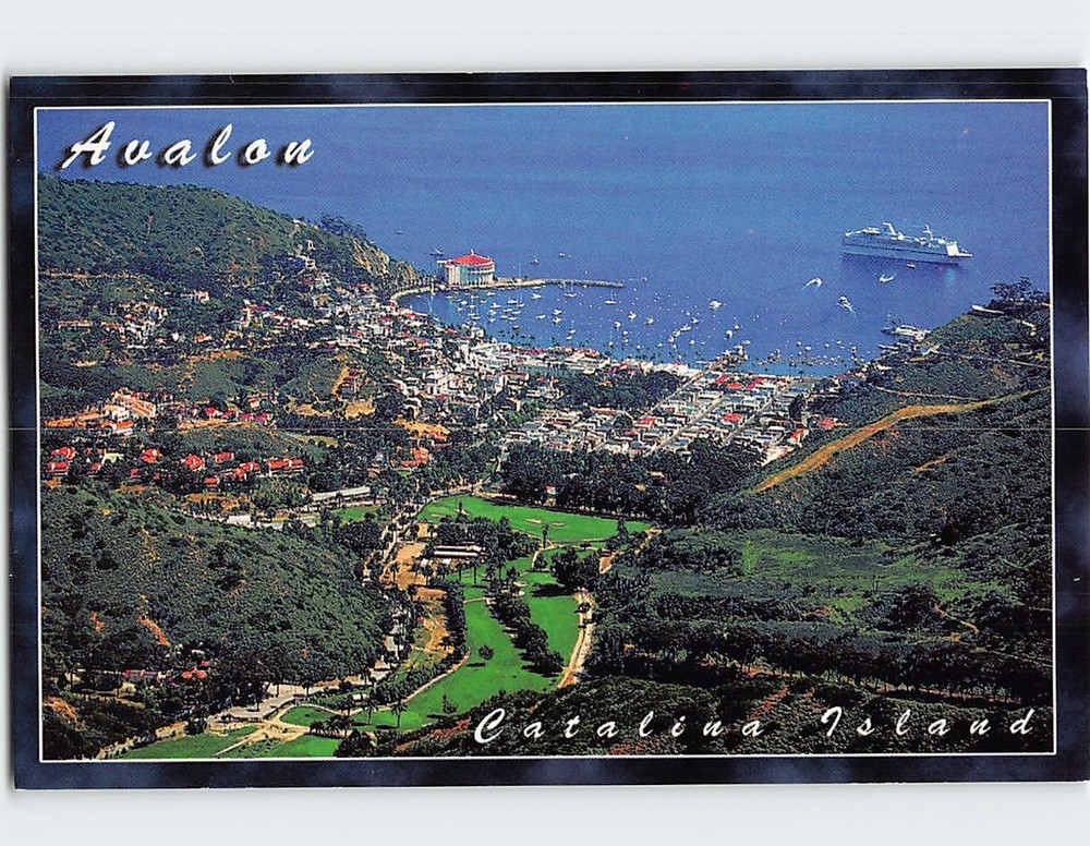 Postcard Aerial View Of Avalon Santa Catalina Island California
