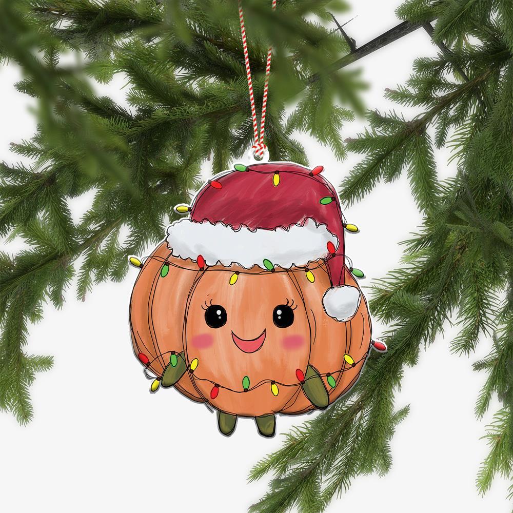 Lovely Pumpkin Christmas Flat Ornament  Pumpkin Xmas Car Ornament Gift Decor