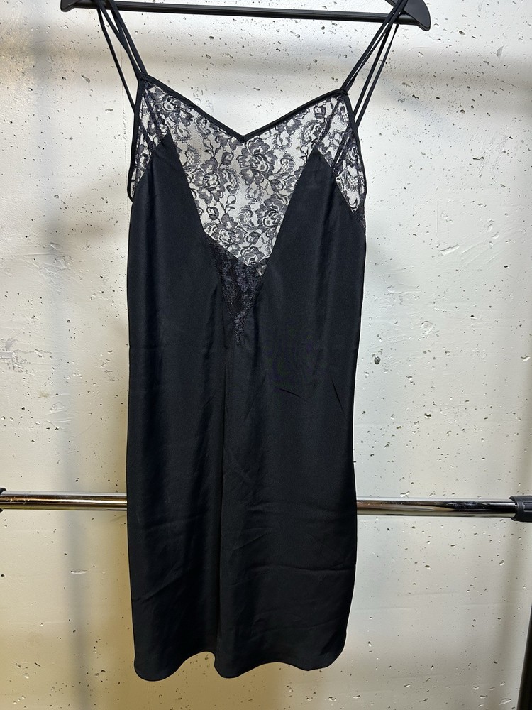 Victoria’s Secret Gold Label Night Gown Size Small Vintage Black Lace Slip Dress