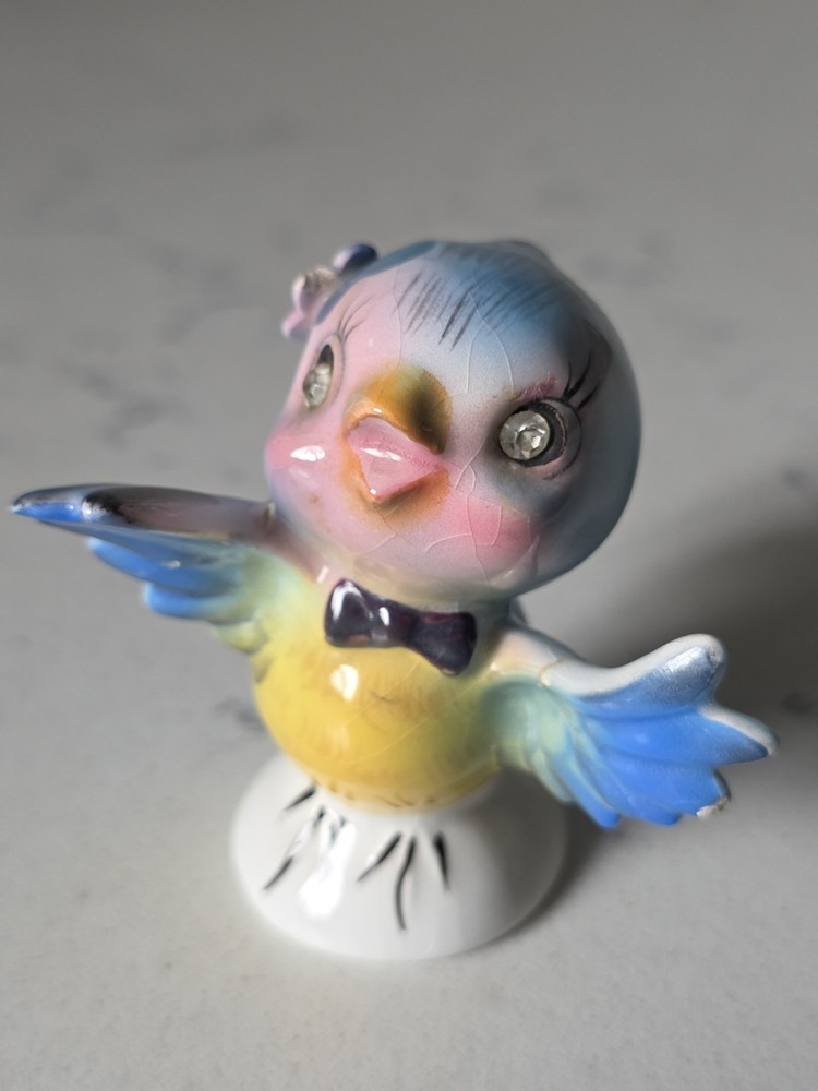 Vintage 1950s Lefton Blue Bird Salt Or Pepper Shaker Japan Kitschy MCM #239