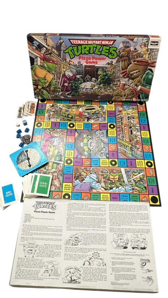 1989 Teenage Mutant Ninja Turtles Pizza Power Board Game FREE SHIPPING