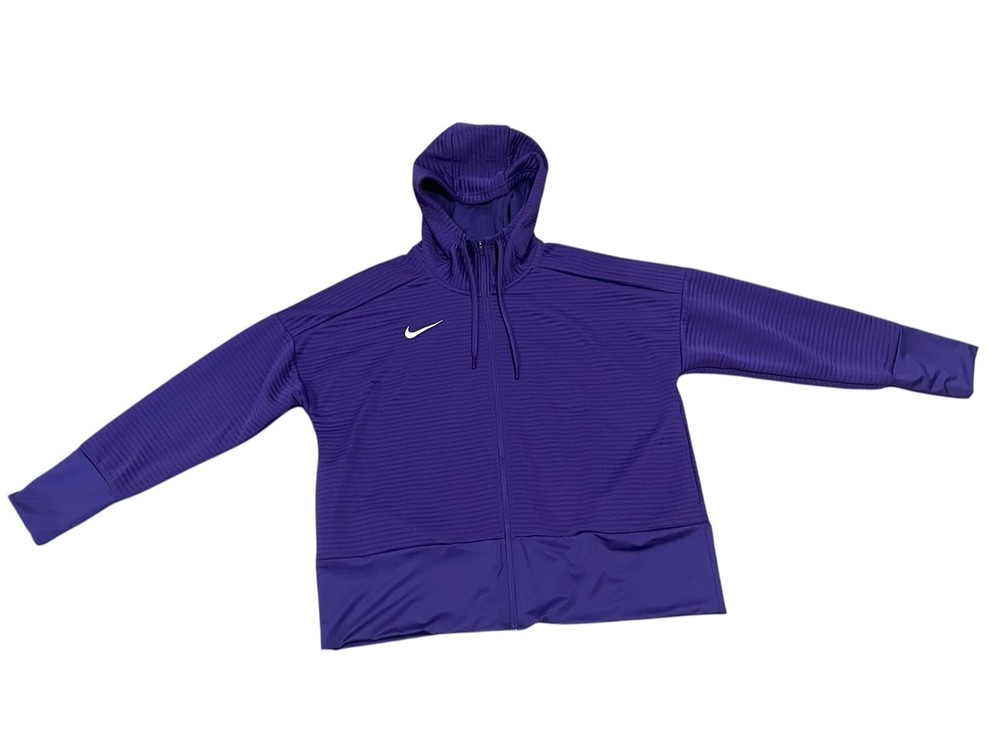 Nike Dri Fit Mens Size Medium Purple Full Zip Hoodie Jacket Sweater