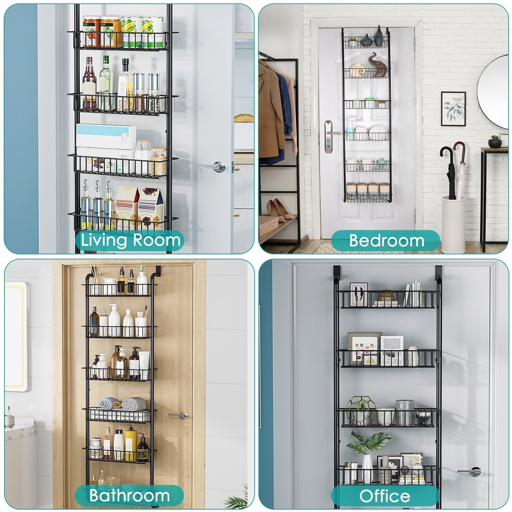 Over The Door Organizer Spice Rack Storage Shelf for Kitchen Bathroom Office