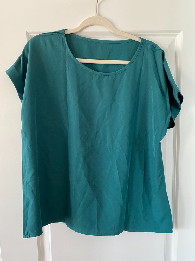 Women's round neck short sleeve blouse top size XL