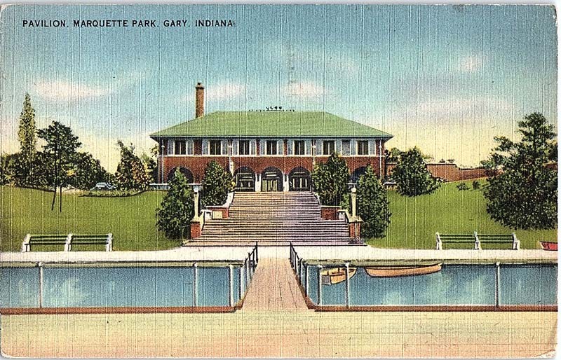 Postcard BUILDING SCENE Gary Indiana IN m/09 AJ2321