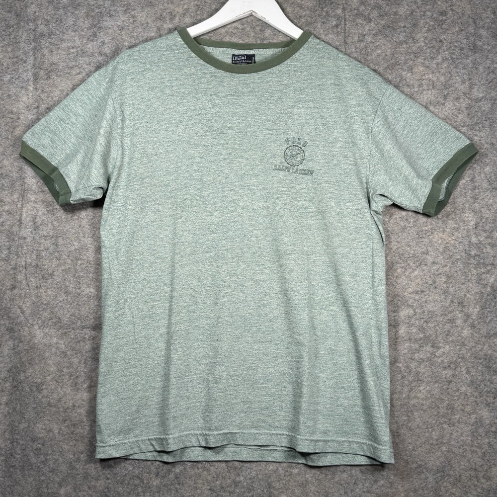 Vintage 90s Polo By Ralph Lauren Green Ringer T Shirt Mens Size S 20x27 USA