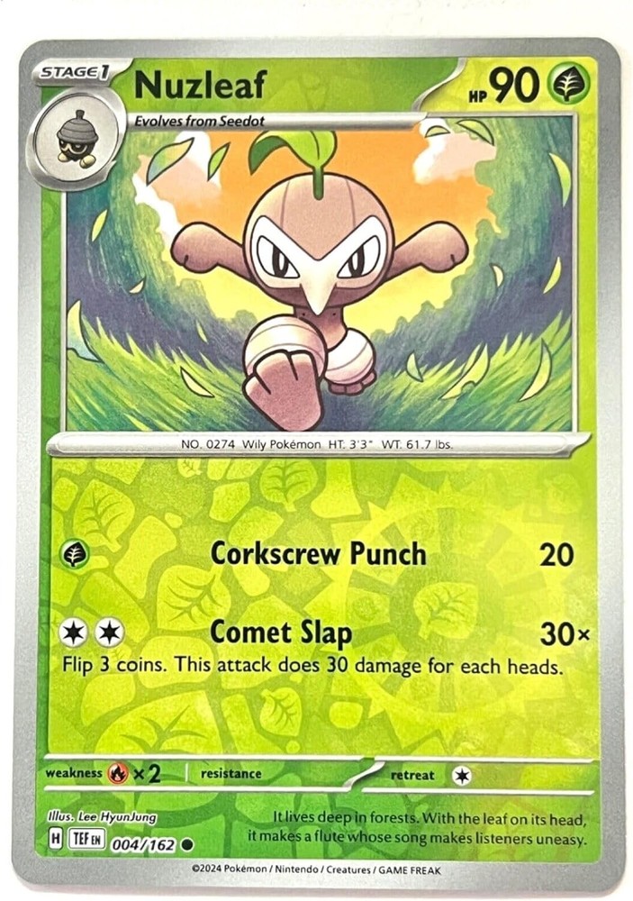 Pokemon - Nuzleaf 004/162 - Reverse Holo - Temporal Forces - NM/M