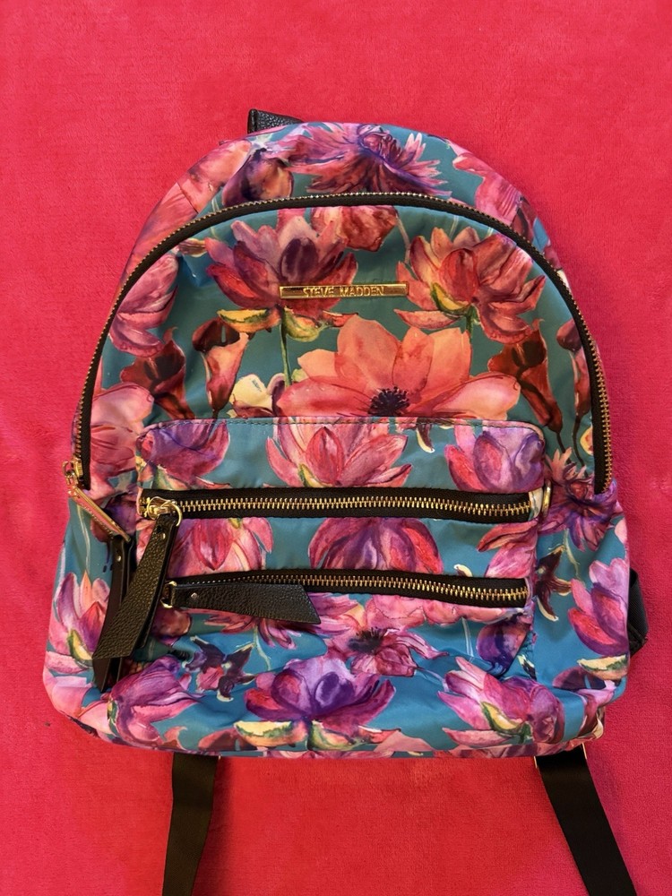 008 Steve Madden Floral Print Backpack Mini With Adjustable Straps