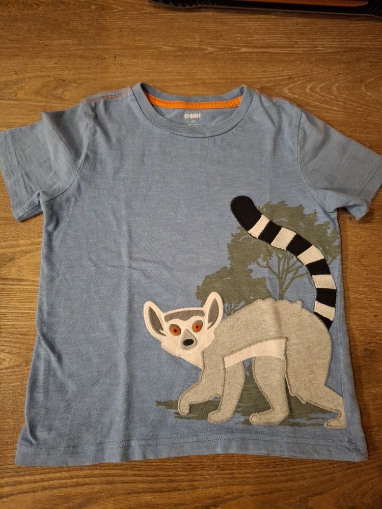 Boys Size 4T GYMBOREE Outback Adventure Blue LEMUR Shirt top