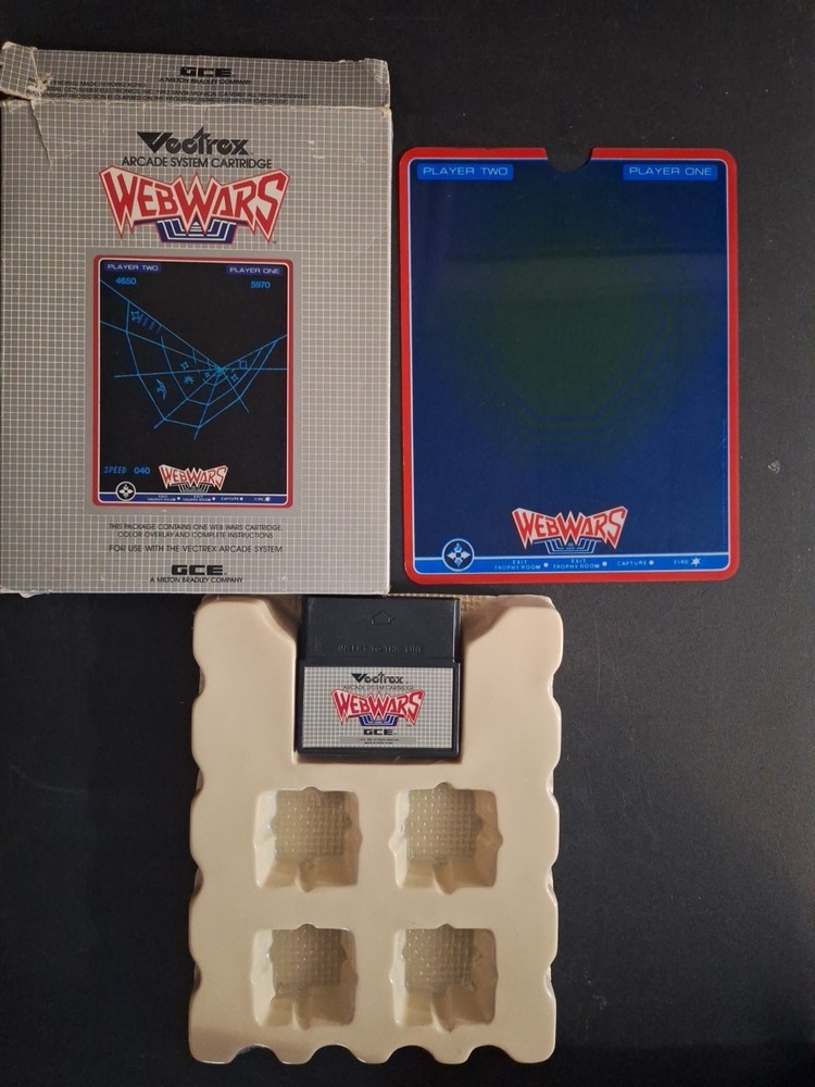 Web Wars (Vectrex, 1982) - With Cartridge, Box, & Overlay