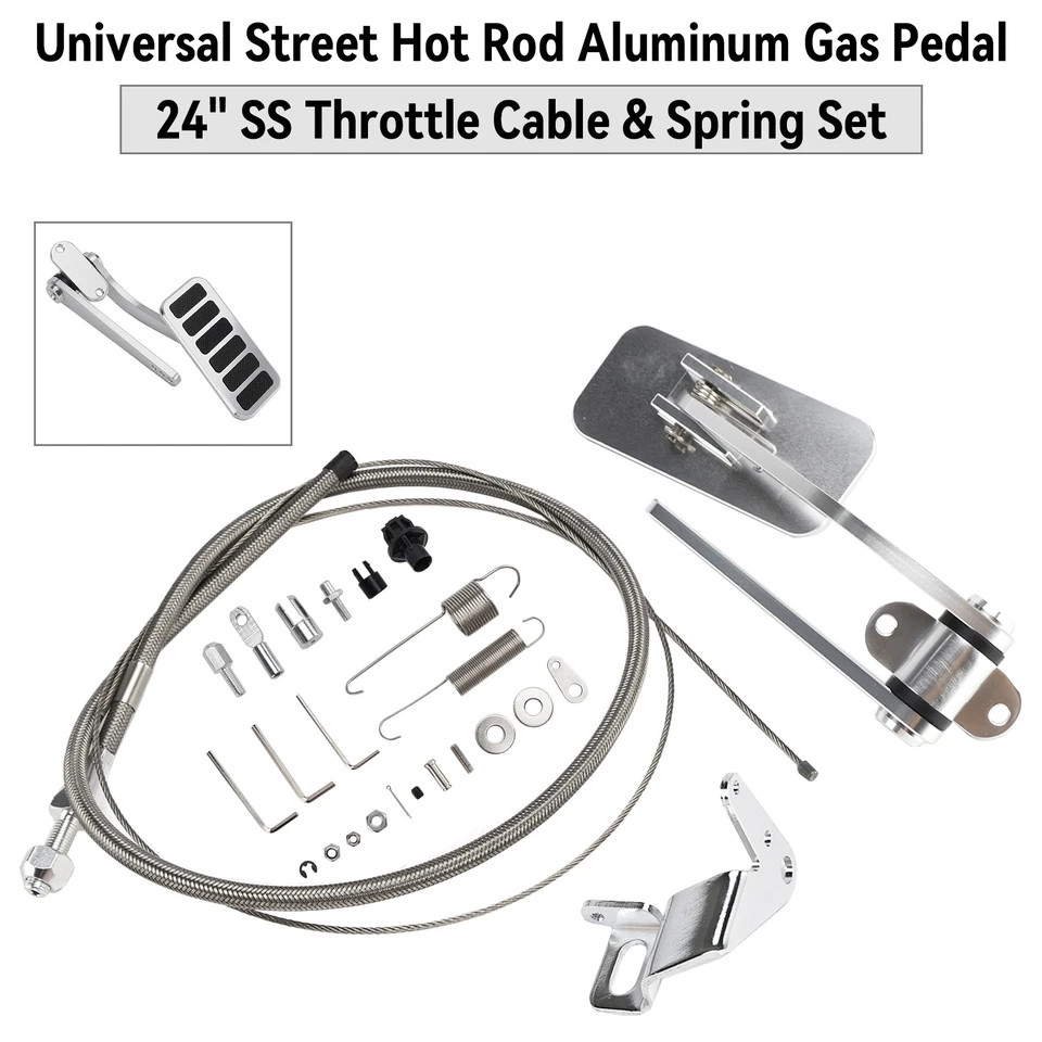 Street Hot Rod Aluminum Universal Gas Pedal + 24
