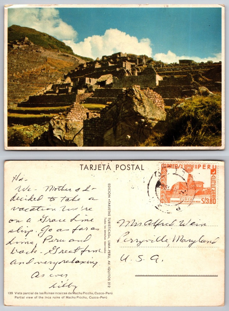 Machu Picchu Peru Mountain Ruins Postcard