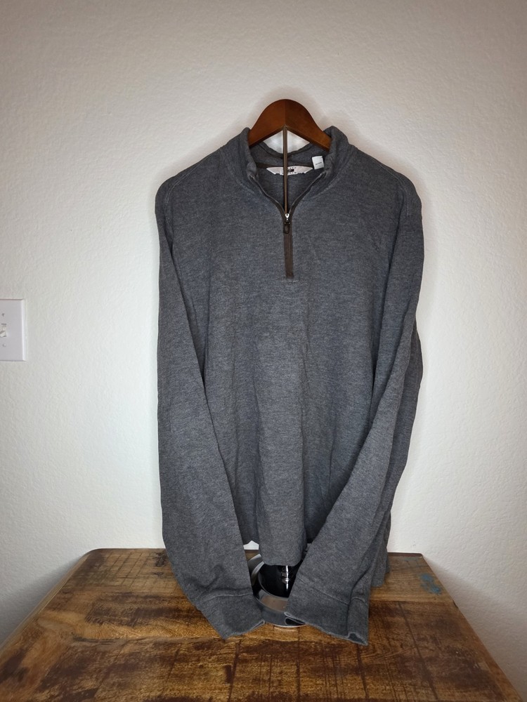 Joseph Abboud 1/4 Zip Long Sleeve Pullover Gray Sweater XXL
