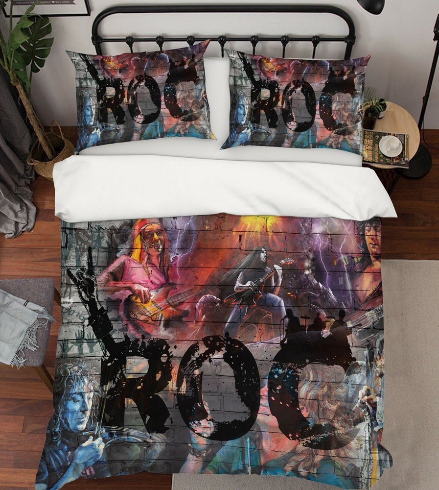 3D Wall Painting Letters ZHUA63 Bed Pillowcases Quilt Duvet Cover Set Queen King