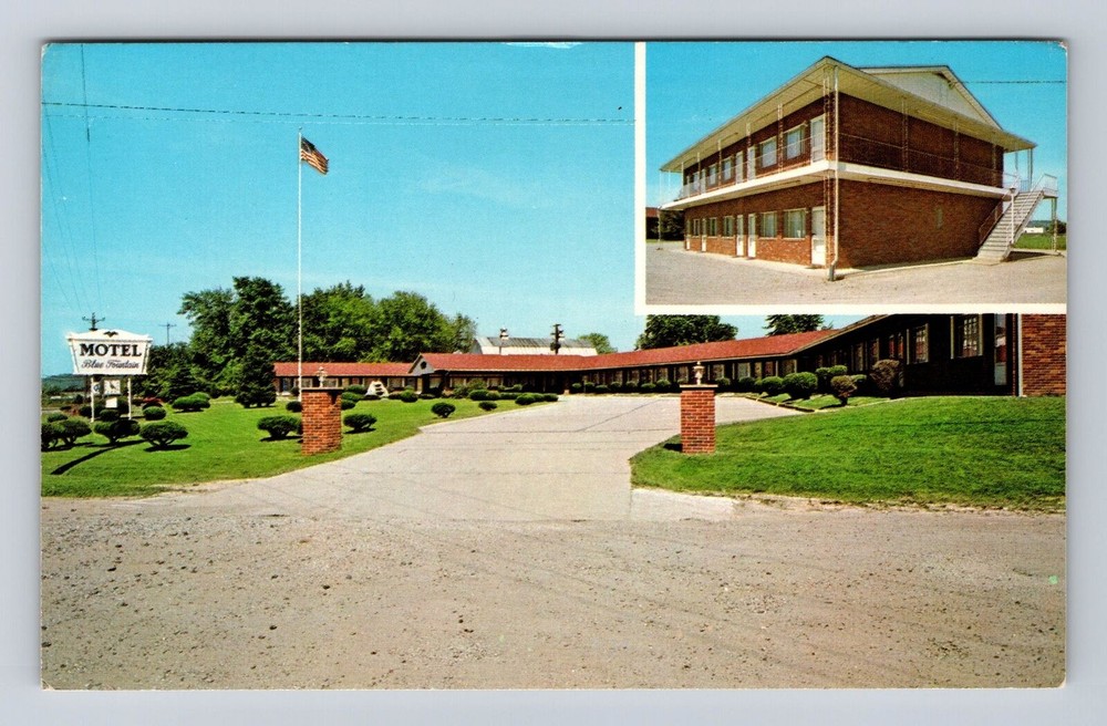 Gallipolis OH-Ohio, Blue Fountain Motel, Vintagecard