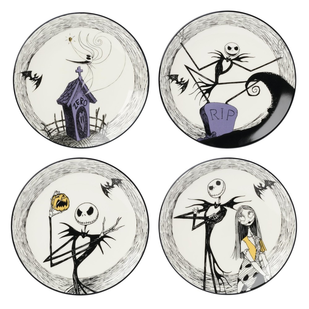 Dinnerware Set, Nightmare Before Christmas Accent Plates Set For 4, Jack Skel...-image