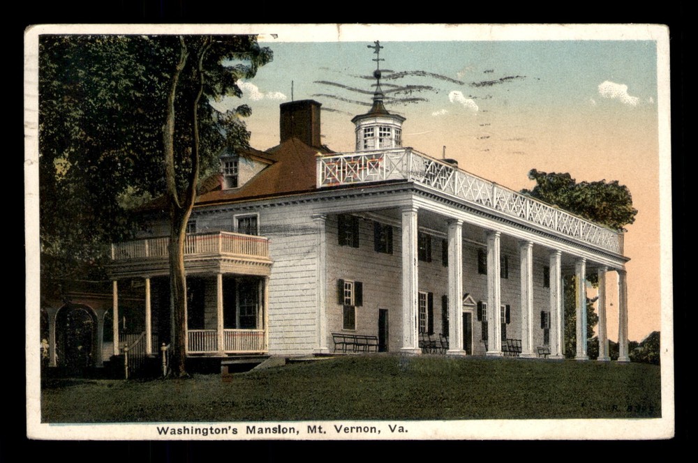 George Washingtons Mansion Mount Vernon Virginia VA Posted Postcard