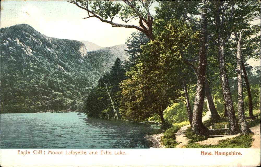 Eagle Cliff Mount Lafayette and Echo Lake New Hampshire NH UDB c1905